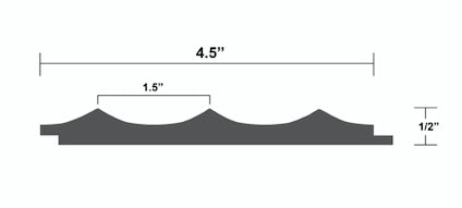 Timeline Fluted 1.5 Wide Scallop solid wood wall panel showing fluted tambour concave scallop paneling installed as acoustic slat wall in real hardwood spec drawing