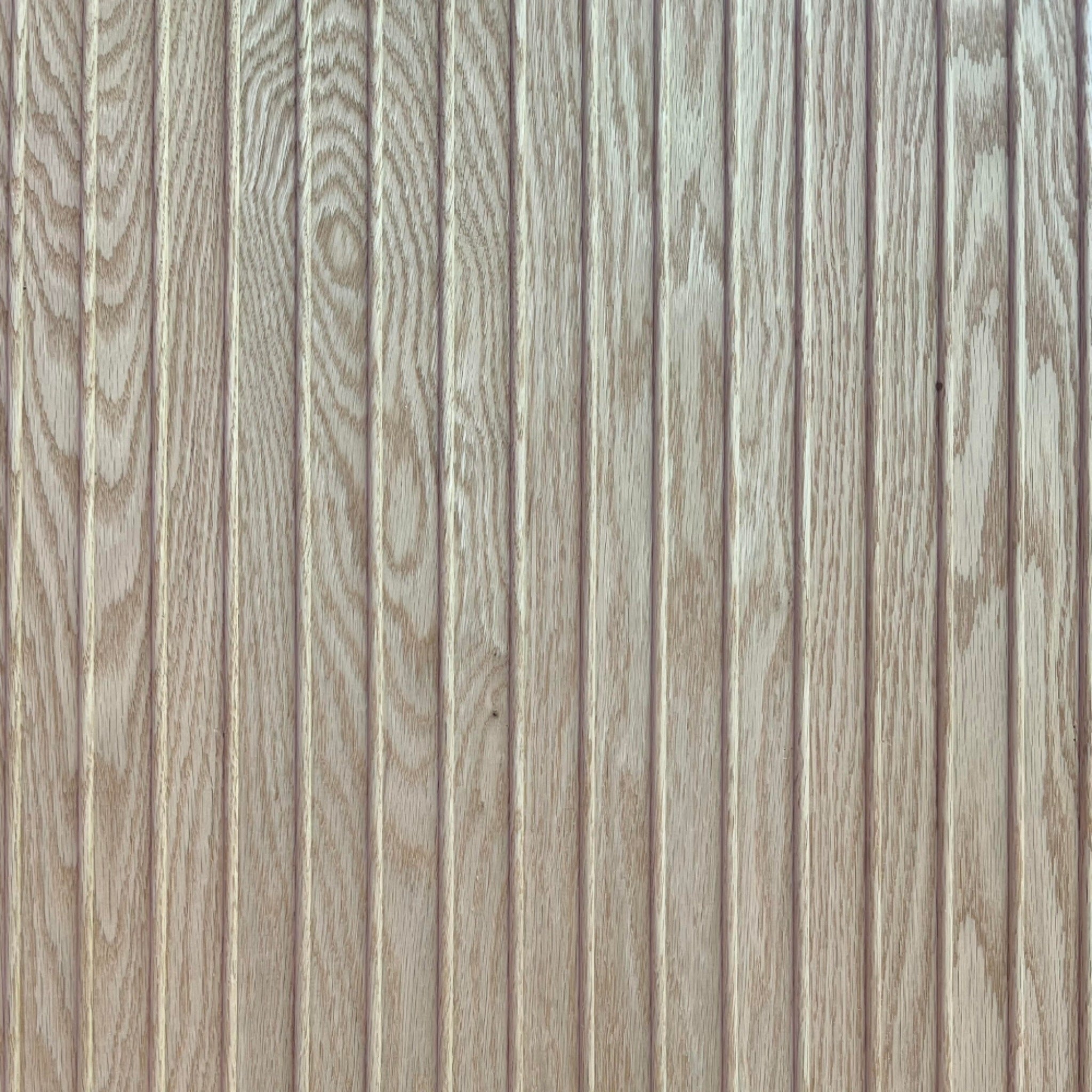 Timeline Fluted Classic Bead solid oak wood wall panel showing fluted tambour bead paneling installed as acoustic slat tambour wall in real hardwood