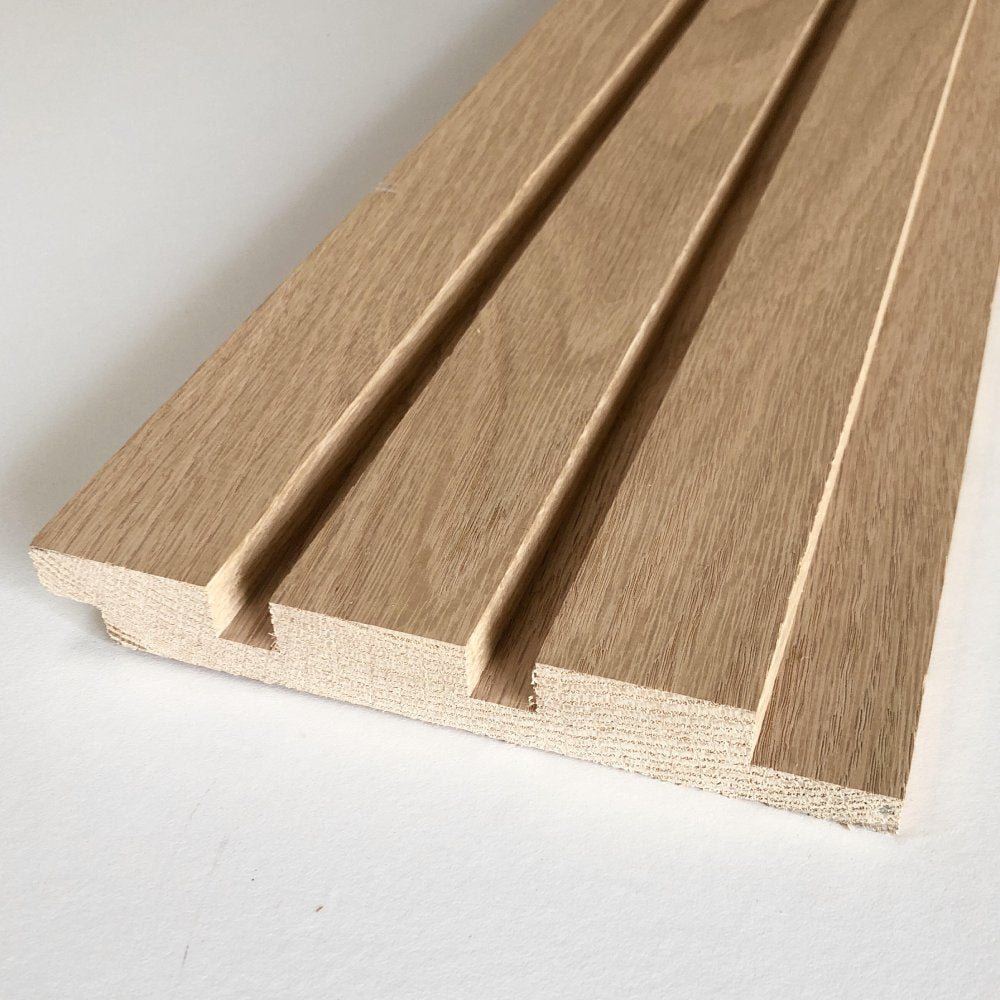 Timeline Fluted Square solid wood wall panel showing fluted square profile for fluted slat wall paneling and acoustic wall paneling in real hardwood