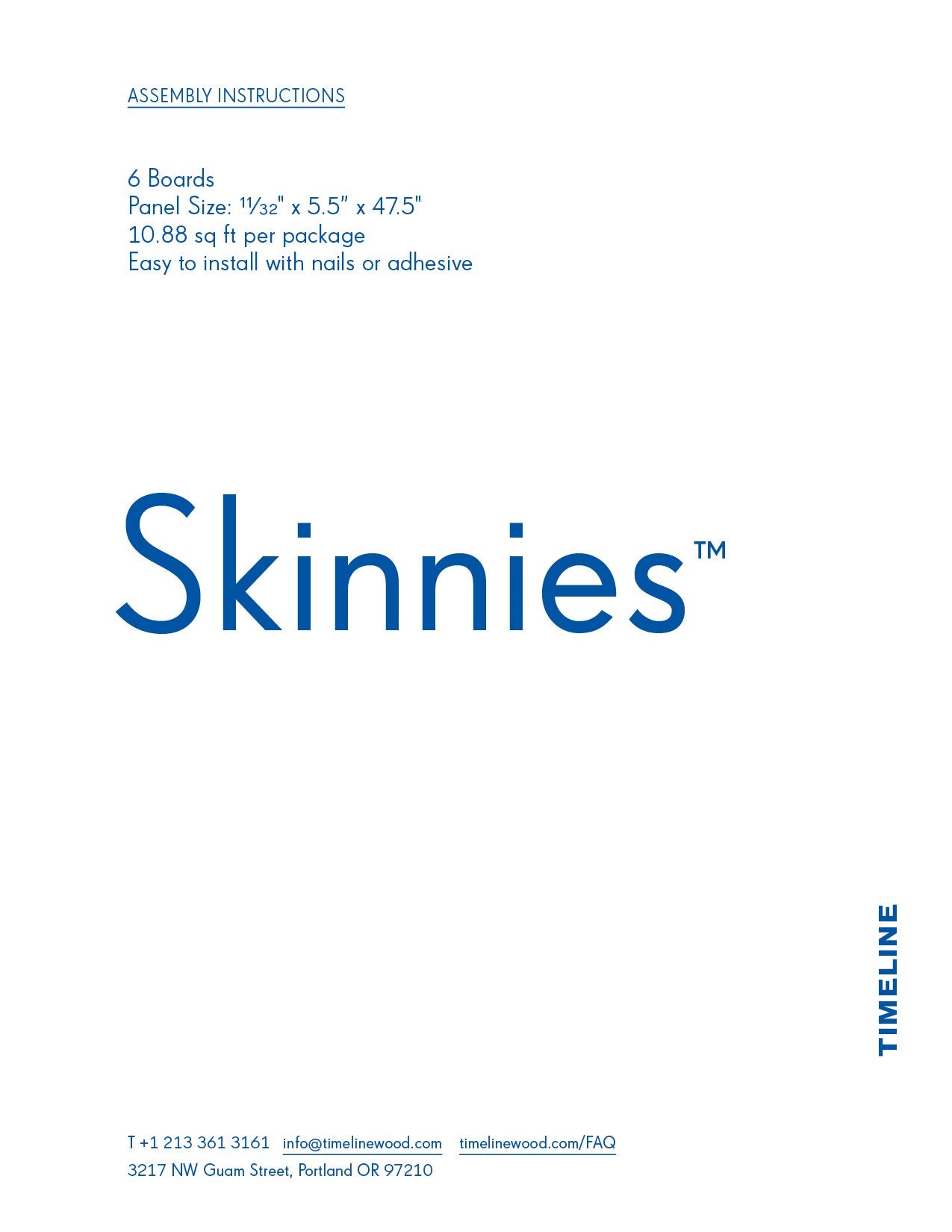 Assembly Instructions: Skinnies