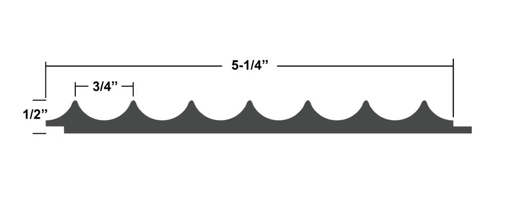 Timeline Fluted Thin Scallop solid wood wall panel showing concave scallop profile close-up for fluted tambour slat wall and acoustic wall paneling in real hardwood
